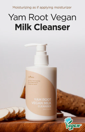 ISNTREE LIMPIADOR DE LECHE VEGANA CALMANTE E HIDRATANTE YAM ROOT VEGAN MILK CLEANSER