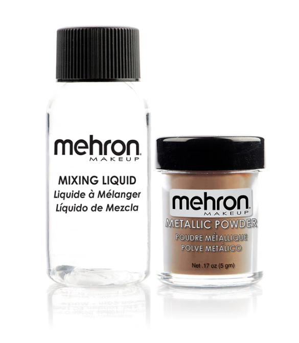 MEHRON SOMBRAS METALLIC POWDER GOLD W /MIXINGLIQUID -CARDED