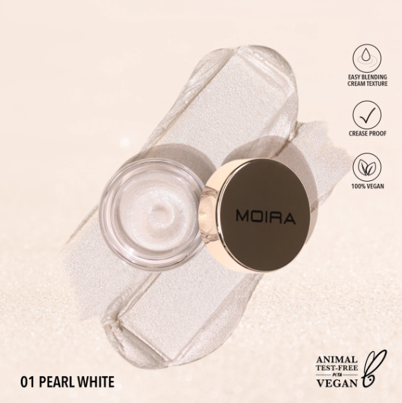 MOIRA SOMBRA EN CREMA EVERLUST SHIMMER 001 PEARL WHITE