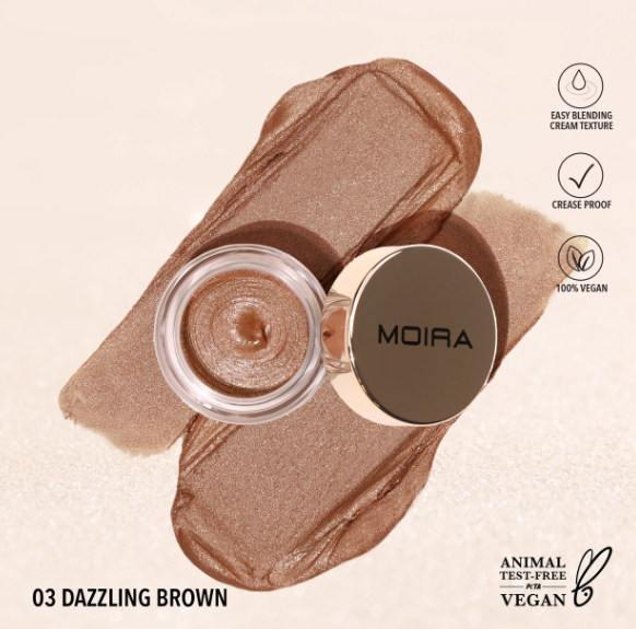MOIRA SOMBRA EN CREMA EVERLUST SHIMMER 003 DAZZLING BROWN