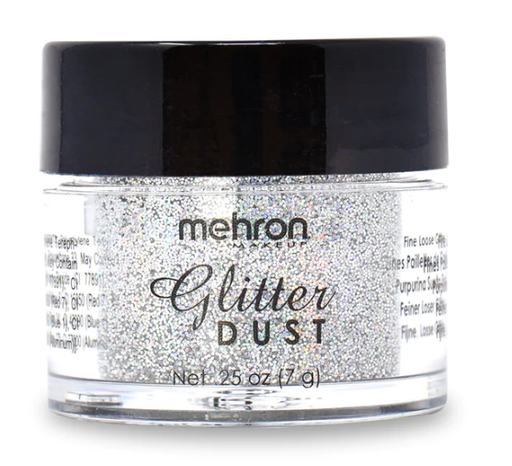 [763600000200] MEHRON SOMBRA GLITTER DUST HOLOGRAPHIC SILVER CARDED