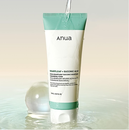 [8809640733659] ANUA ESPUMA LIMPIADORA SUCCINIC MOISTURE CLEANSING FOAM 150 ML