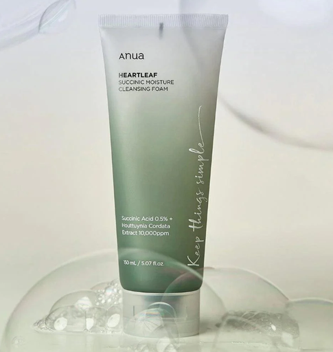 [8809640733659] ANUA ESPUMA LIMPIADORA SUCCINIC MOISTURE CLEANSING FOAM 150 ML